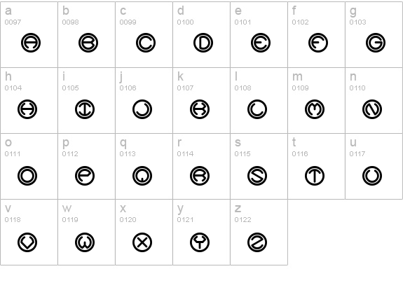 Spheroids BRK lowercase a-z preview