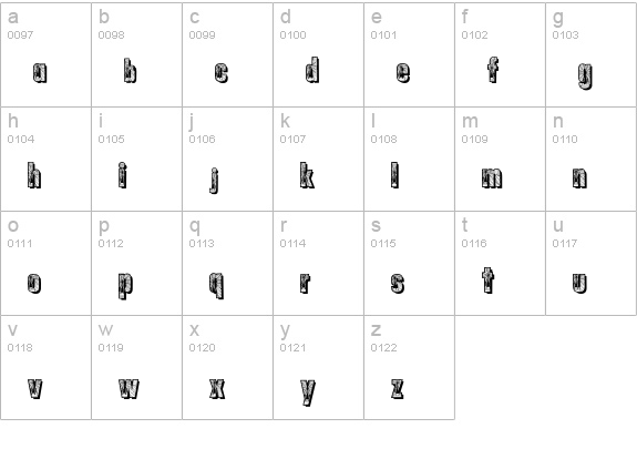 Spiders lowercase a-z preview