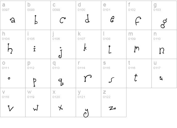 Spidershank lowercase a-z preview