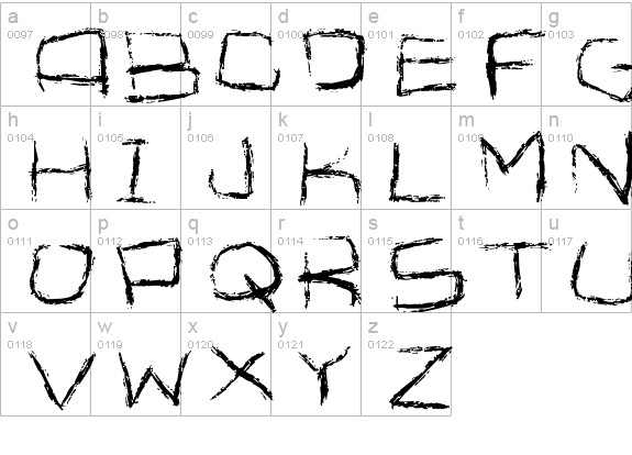 Spidery
 lowercase a-z preview