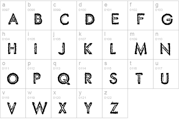Spike Crumb Swollen lowercase a-z preview