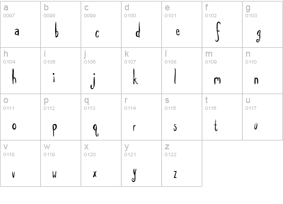SpillMilkRegular lowercase a-z preview