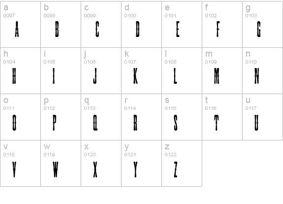 Spindletop Wbw lowercase a-z preview