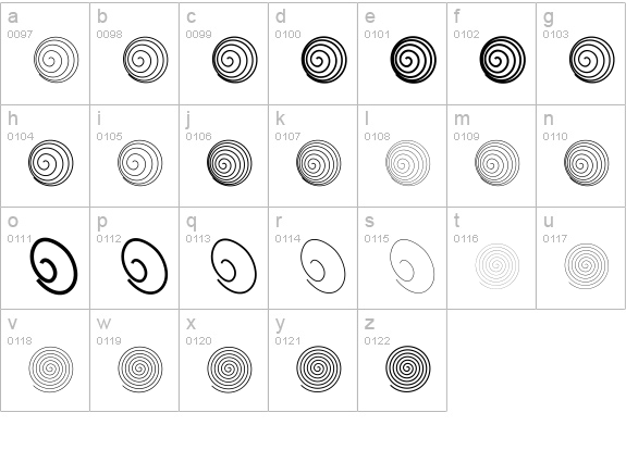 Spiralicus lowercase a-z preview