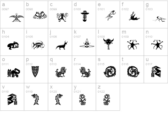 Spirits lowercase a-z preview