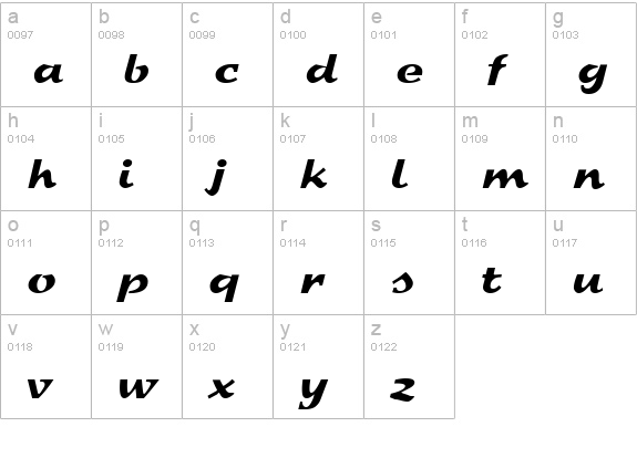 Splash Regular lowercase a-z preview