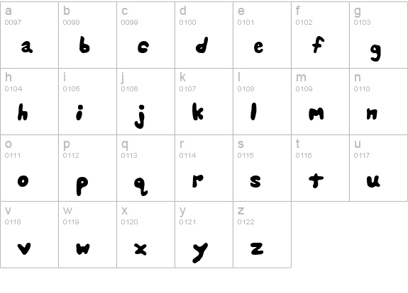 Splats Unsplatted lowercase a-z preview