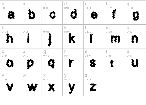 Splatz (BRK) lowercase a-z preview