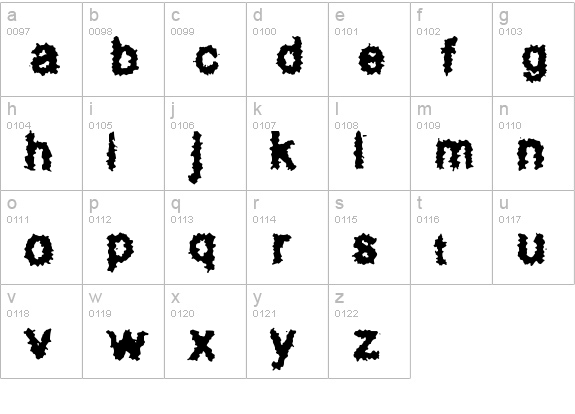 Splatz BRK lowercase a-z preview