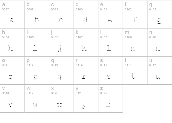 Splendid 66 lowercase a-z preview