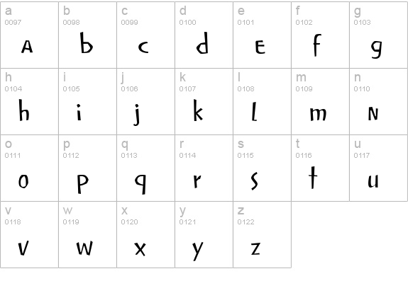 SplintHmk lowercase a-z preview
