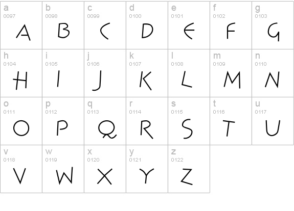 Spontan-Plain lowercase a-z preview