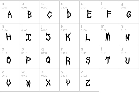 SpookShow Undead lowercase a-z preview