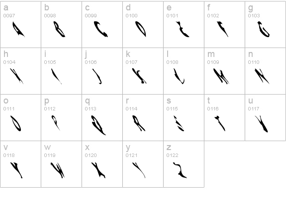 SpookWind lowercase a-z preview