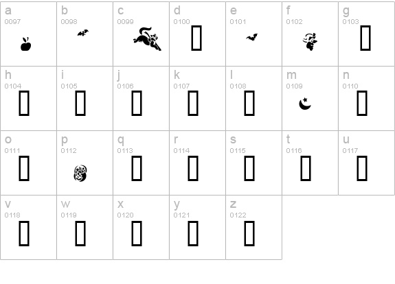 Spooky lowercase a-z preview