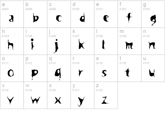 Spooky Std lowercase a-z preview