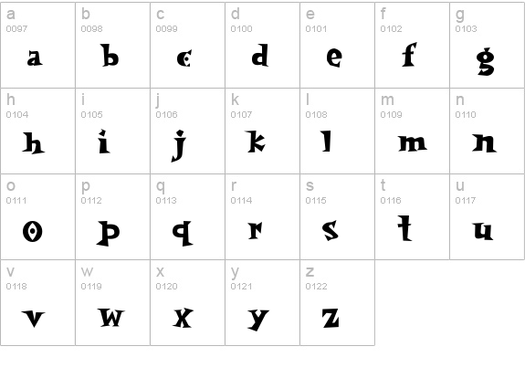 SpookyMagic lowercase a-z preview