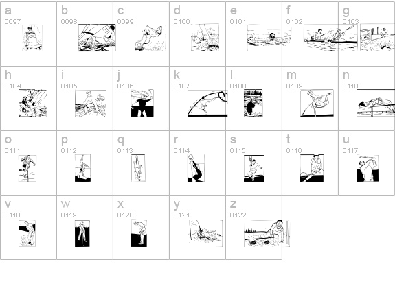 Sports lowercase a-z preview