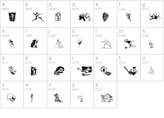 Sportzs lowercase a-z preview