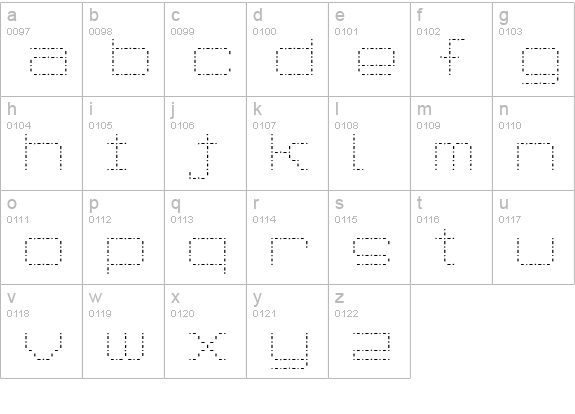 Spot Matrix lowercase a-z preview