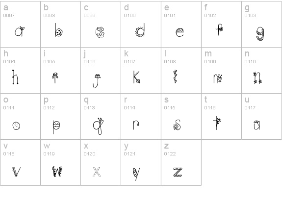 Spring Time lowercase a-z preview