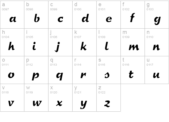 SprintCondensed Regular lowercase a-z preview