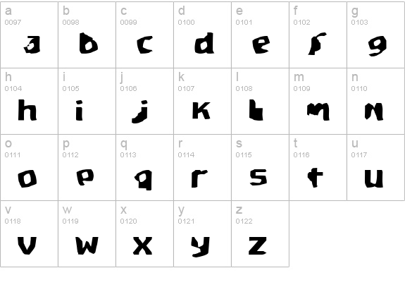 Spritad lowercase a-z preview