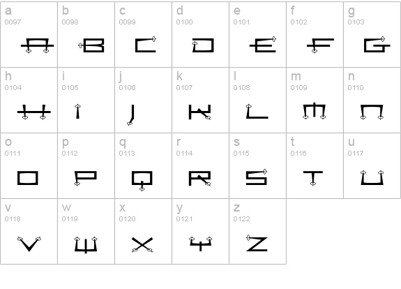 Sputnik-Regular lowercase a-z preview