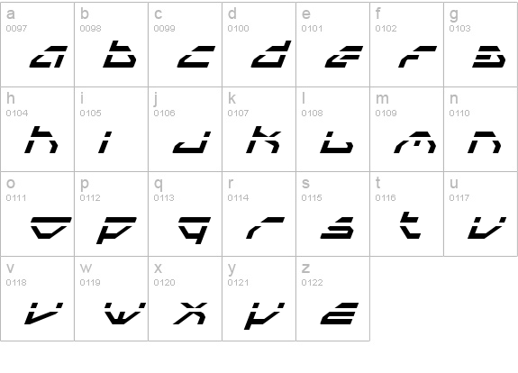 Spylord Laser Italic lowercase a-z preview