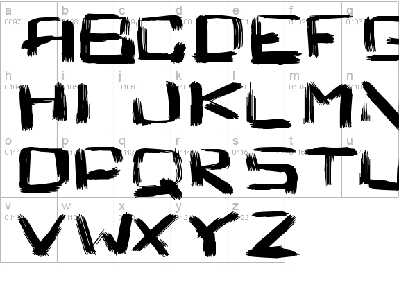 Square Brush
 lowercase a-z preview