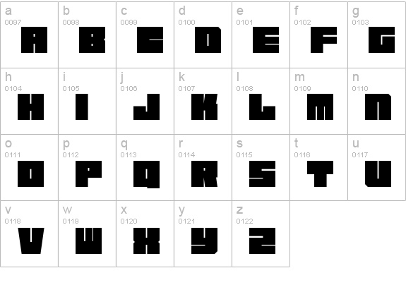 Square Chunks
 lowercase a-z preview