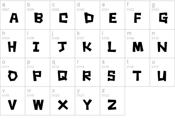 Square rough lowercase a-z preview