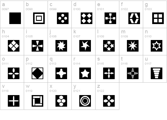 Square Things lowercase a-z preview