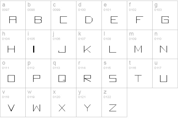 Square Unique Thin lowercase a-z preview