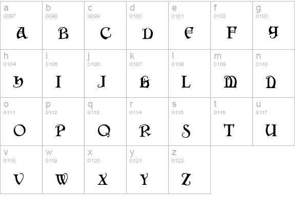 SquareCaps lowercase a-z preview