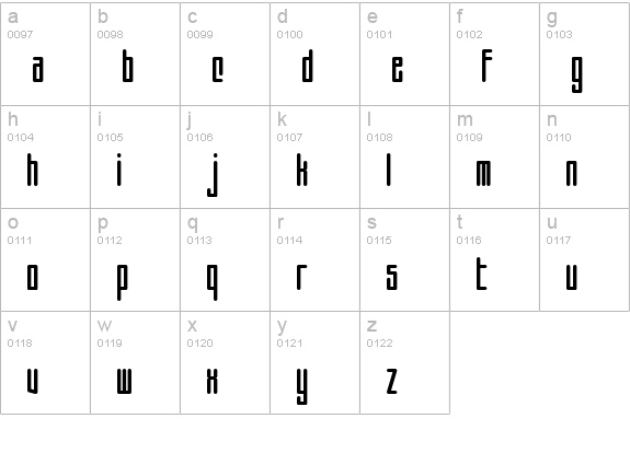 Squareworm lowercase a-z preview