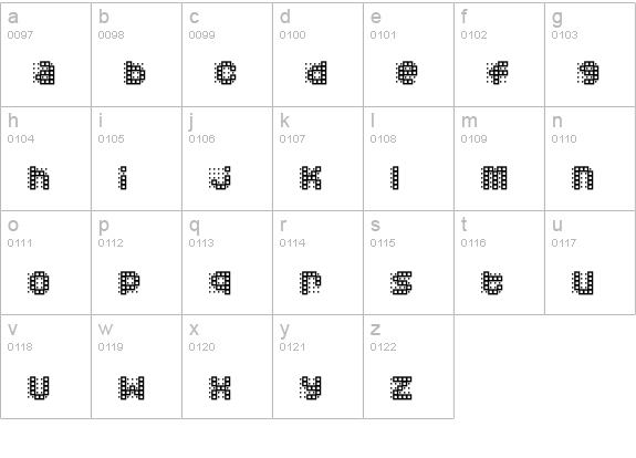 Squarodynamic 03 lowercase a-z preview