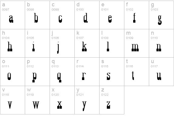 Squawvalley lowercase a-z preview