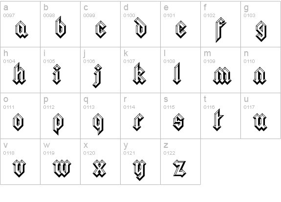 Squealer Embossed lowercase a-z preview