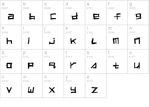 Squeeg lowercase a-z preview