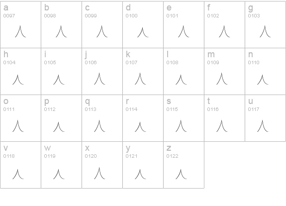 Squiggley Plain lowercase a-z preview