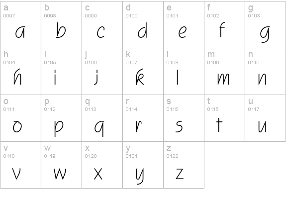 SquireEF-Regular lowercase a-z preview