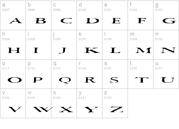 Squish lowercase a-z preview