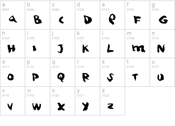 Squitcher lowercase a-z preview