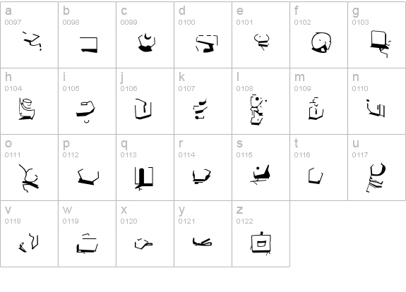 ST Bajoran Ancient lowercase a-z preview