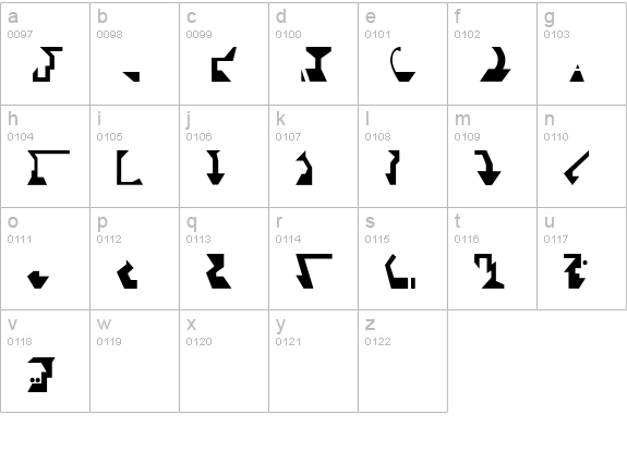 ST Cardassian lowercase a-z preview