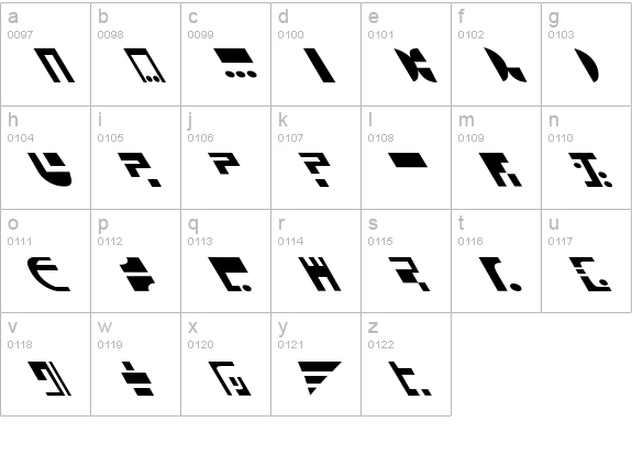 ST Ferengi R lowercase a-z preview