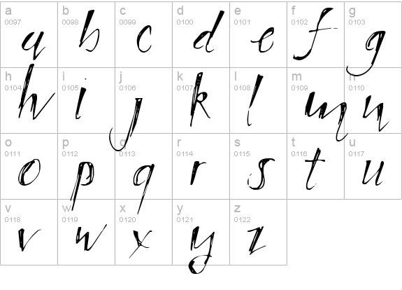Stabby Penguin Black lowercase a-z preview