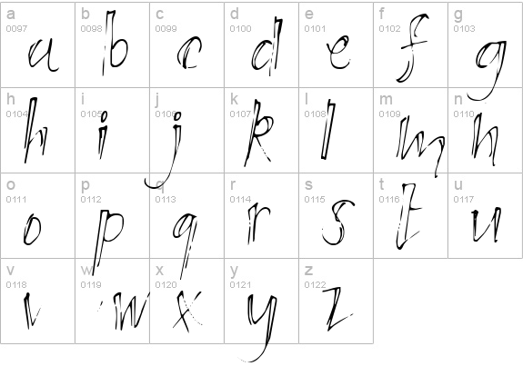 Stabby Penguin White lowercase a-z preview