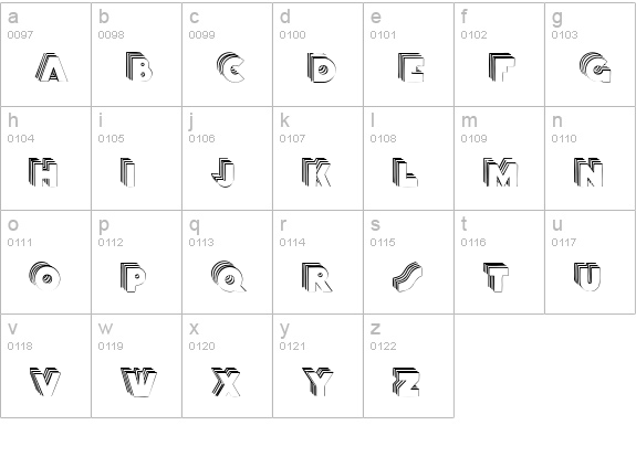 Stackcaps lowercase a-z preview